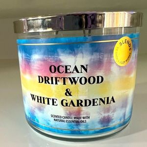 NEW OCEAN DRIFTWOOD & WHITE GARDENIA 3 WICK